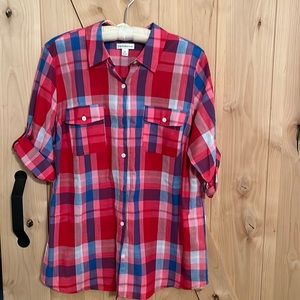 NWOT Croft & Barrow Tunic Button Down Plaid Shirt